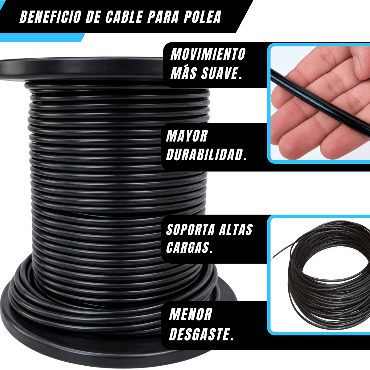 CABLE PARA POLEA DE 5mm