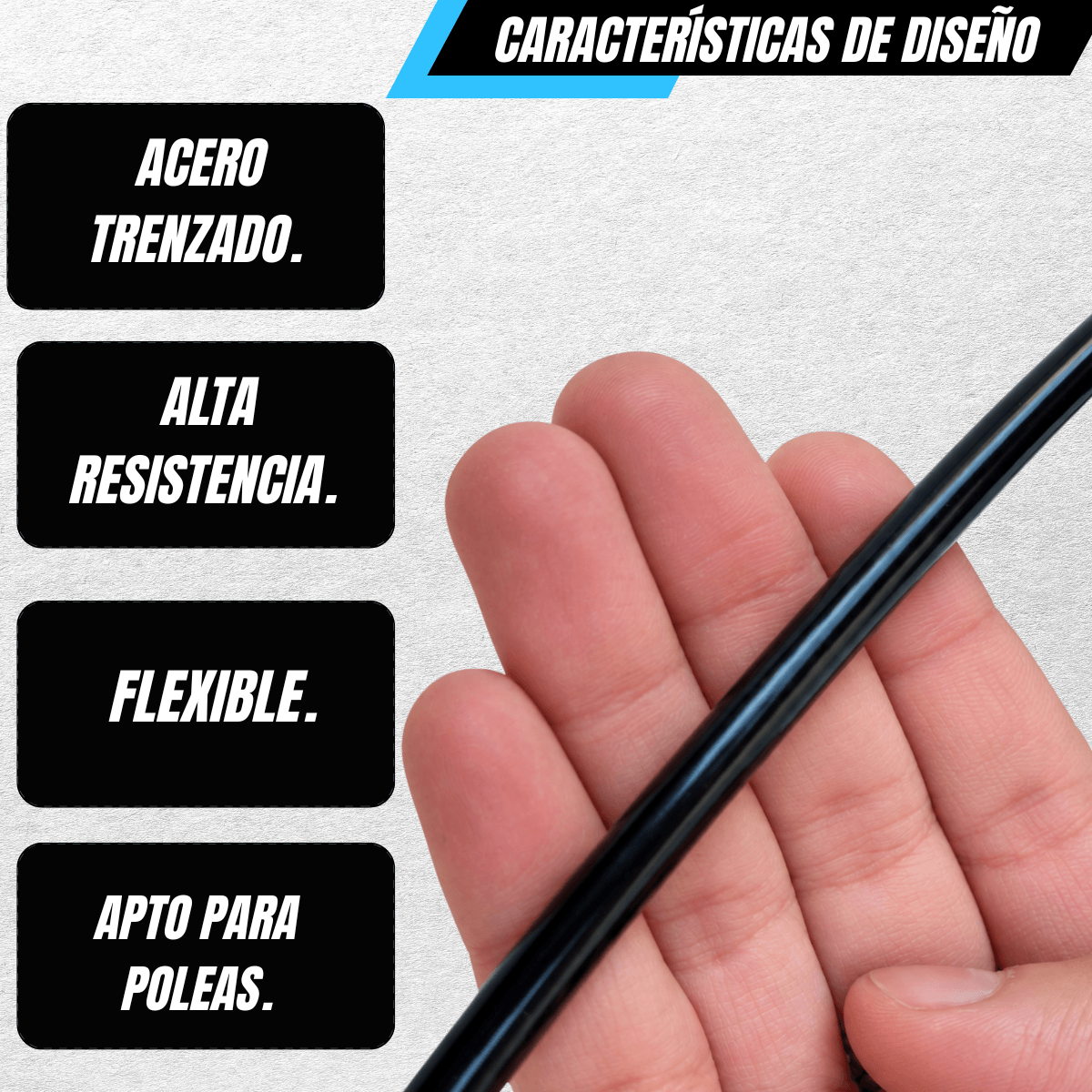 CABLE PARA POLEA DE 5mm