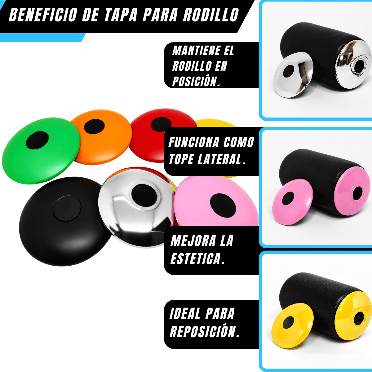 TAPAS DE RODILLOS CON ARANDELA Y TAPÓN 